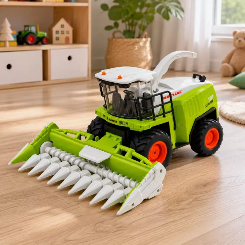 LEAN TOYS Zdalnie Sterowany Kombajn Kukurydziany z Światłami i Dźwiękami 1:24