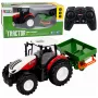 LEAN TOYS RC Zdalnie Sterowany Ciągnik Rolniczy z Siewnikiem Światła Czerwony 1:24