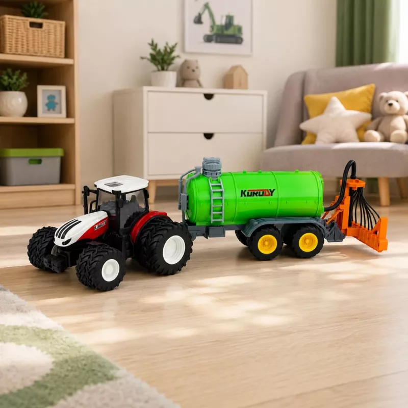 LEAN TOYS Zdalnie sterowany ciągnik rolniczy z opryskiwaczem do nawozu płynnego 1:24