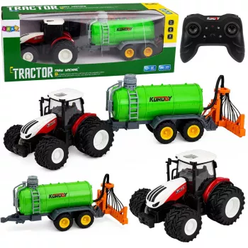 LEAN TOYS Zdalnie sterowany ciągnik rolniczy z opryskiwaczem do nawozu płynnego 1:24