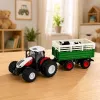 LEAN TOYS Zdalnie Sterowany Ciągnik Rolniczy RC z Przyczepą i Figurką Krowy 1:24