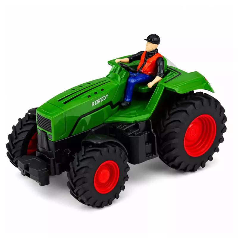 LEAN TOYS Ciągnik rolniczy zdalnie sterowany z grabiami do siana RC światła 1:24