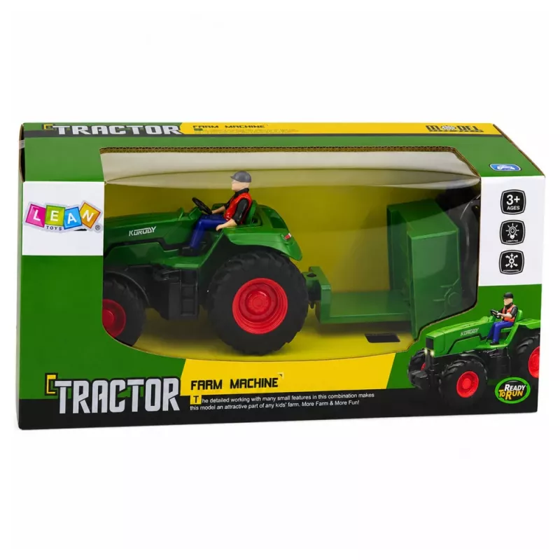 LEAN TOYS Zdalnie Sterowany Ciągnik Rolniczy RC z Przyczepą Skrzyniową Farmer 1:24