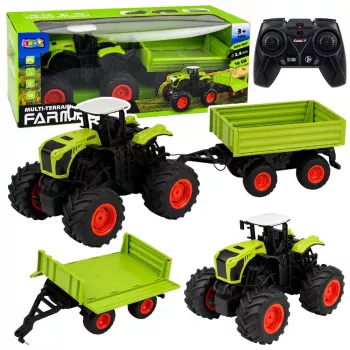 LEAN TOYS Ciągnik Rolniczy z Przyczepą Wywrotką, Zdalnie Sterowany, RC 1:16