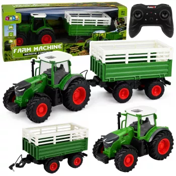 LEAN TOYS Zdalnie Sterowany Ciągnik Rolniczy RC z Wywrotką i Światłami 1:24