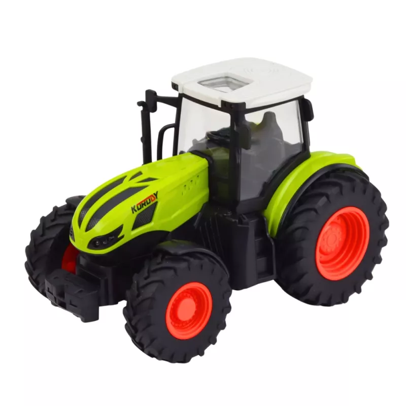 LEAN TOYS Ciągnik rolniczy RC z przyczepą do bel siana i światłami 1:24