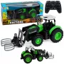LEAN TOYS RC Tractor with Bale Gripper Remote Controlled Lights Green 1:24