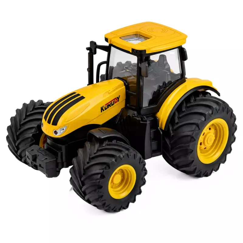 LEAN TOYS Ciągnik rolniczy z siewnikiem i kultywatorem Światła Dźwięki Żółty 1:24