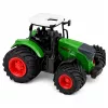 LEAN TOYS Ciągnik Rolniczy z Pługiem Dwuskibowym, Gumowe Koła, Zielony, 1:24