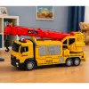 LEAN TOYS Ciężarówka z Żurawiem i Lawetą Światła Dźwięki Żółty