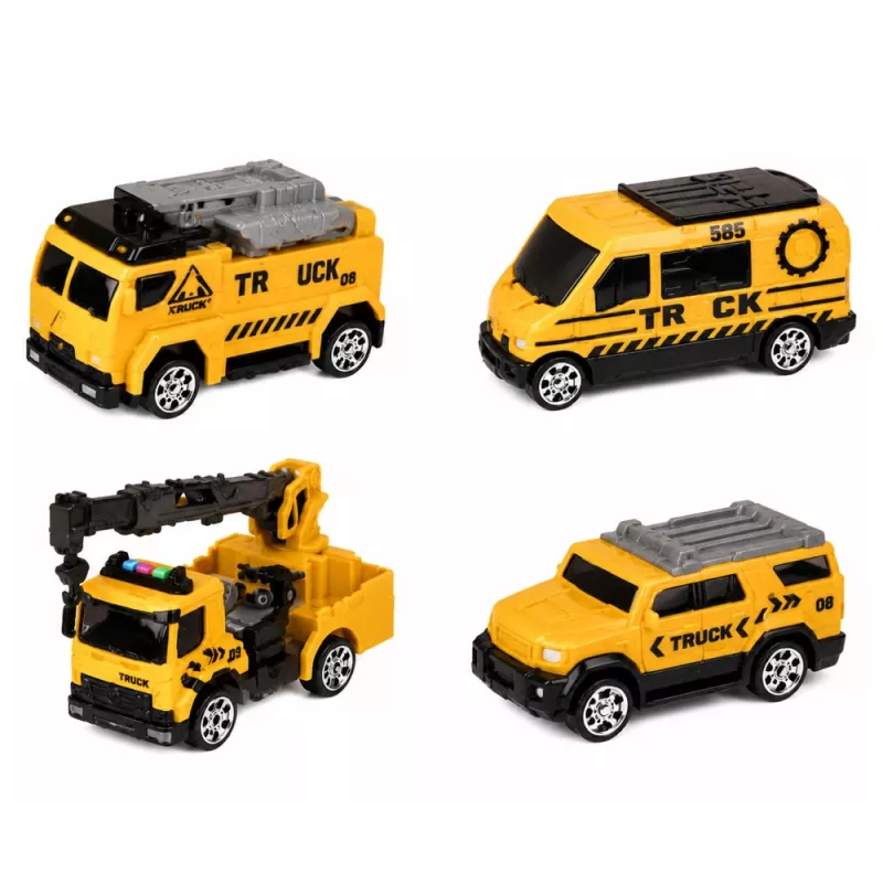 LEAN TOYS Ciężarówka z Dźwigiem i Lawetą Światła Dźwięki Zielona