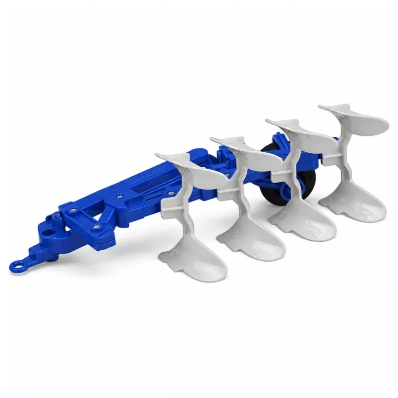 LEAN TOYS Kombajn zbożowy z hederem i pługiem, figurki rolników, koń, światła, dźwięki, 4 szt.