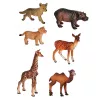 LEAN TOYS Zestaw figurek dzikich zwierząt Lis Żyrafa Hipopotam Jeleń Park 3D Board