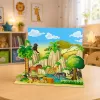 LEAN TOYS Zestaw Figurek Dzikich Zwierząt Lampart Tygrys Słoń Koń Park 3D Board