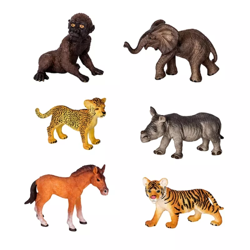 LEAN TOYS Zestaw Figurek Dzikich Zwierząt Lampart Tygrys Słoń Koń Park 3D Board