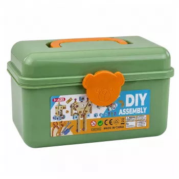 LEAN TOYS Zestaw konstrukcyjny ze śrubokrętem i klockami w walizce 190 szt.