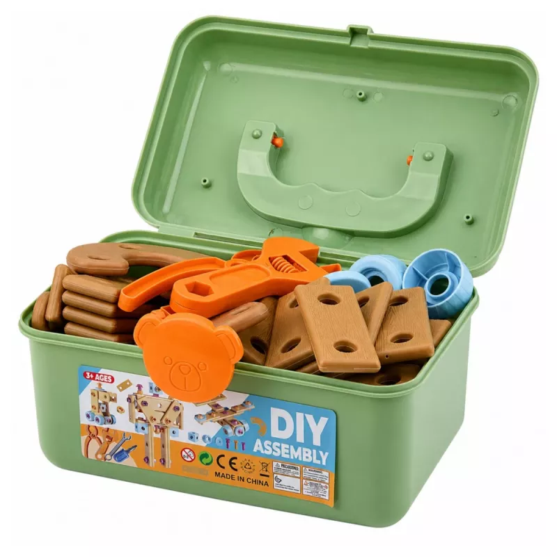 LEAN TOYS Zestaw konstrukcyjny ze śrubokrętem i klockami w walizce 190 szt.