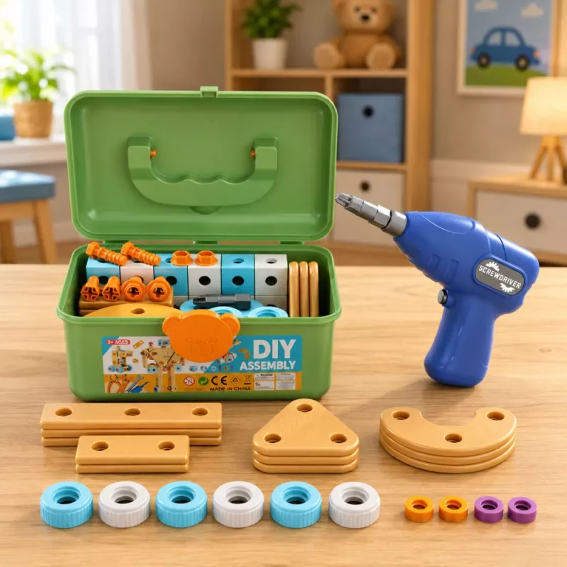 LEAN TOYS Zestaw konstrukcyjny ze śrubokrętem i klockami w walizce 190 szt.
