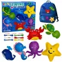 LEAN TOYS Zestaw kreatywny do szycia filcowych maskotek zwierząt morskich DIY 6 szt.