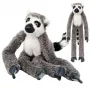 LEAN TOYS Pluszowy Lemur Mascot Przytulanka z Łapkami na Rzep do Wieszania, 50 cm, Szary/Biały/Czarny