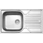 DEANTE 1-Bowl Stainless Steel Sink with Drainer - 3.5 Inch Drain