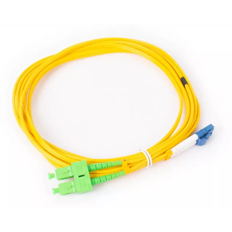 GETFORT SM SC/APC do LC/UPC Dupleksowy Światłowodowy Kabel Krosowy 3m (9,84ft) LSZH Żółty