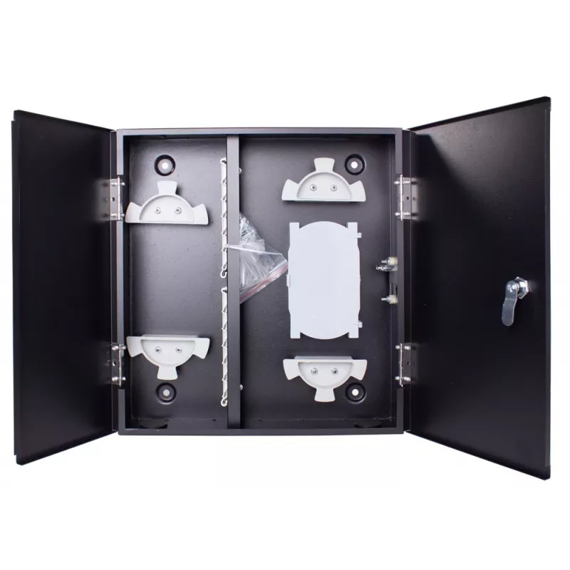 GETFORT GF-FO-PSNW-24SX Fiber Optic Distribution Box, 12 Fibers, SC/LC, Wall-Mounted, Light Grey