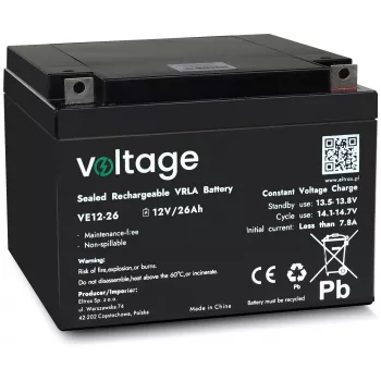 Akumulator AGM VOLTAGE 12V 26Ah VE12-26 (żywotność 6-9 lat)