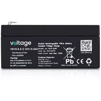 VOLTAGE AGM Battery 12V 3.5Ah VE12-3.5 (6-9 Years Life)