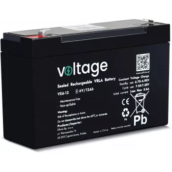 Akumulator AGM VOLTAGE 6V 12Ah VE6-12 (żywotność 6-9 lat)