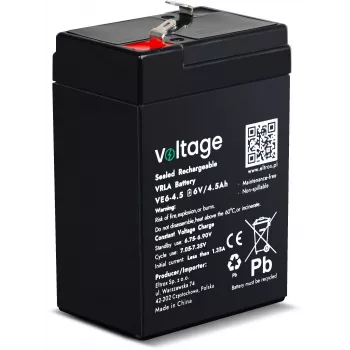 Akumulator AGM VOLTAGE 6V 4,5Ah VE6-4.5 (żywotność 6-9 lat)