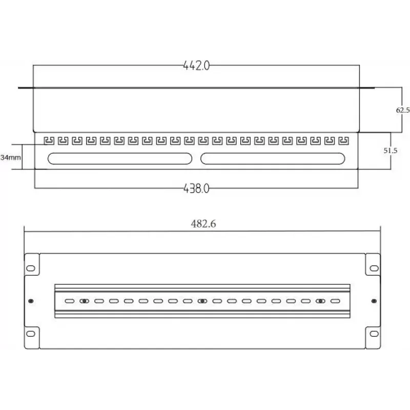 Getfort 3U 22x Schuko Panel Dystrybucji Zasilania 230V 16A 2m Kabel Czarny