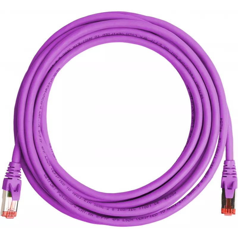 GETFORT Cat.6A S/FTP LSOH Ethernet Patch Cable 10m Purple