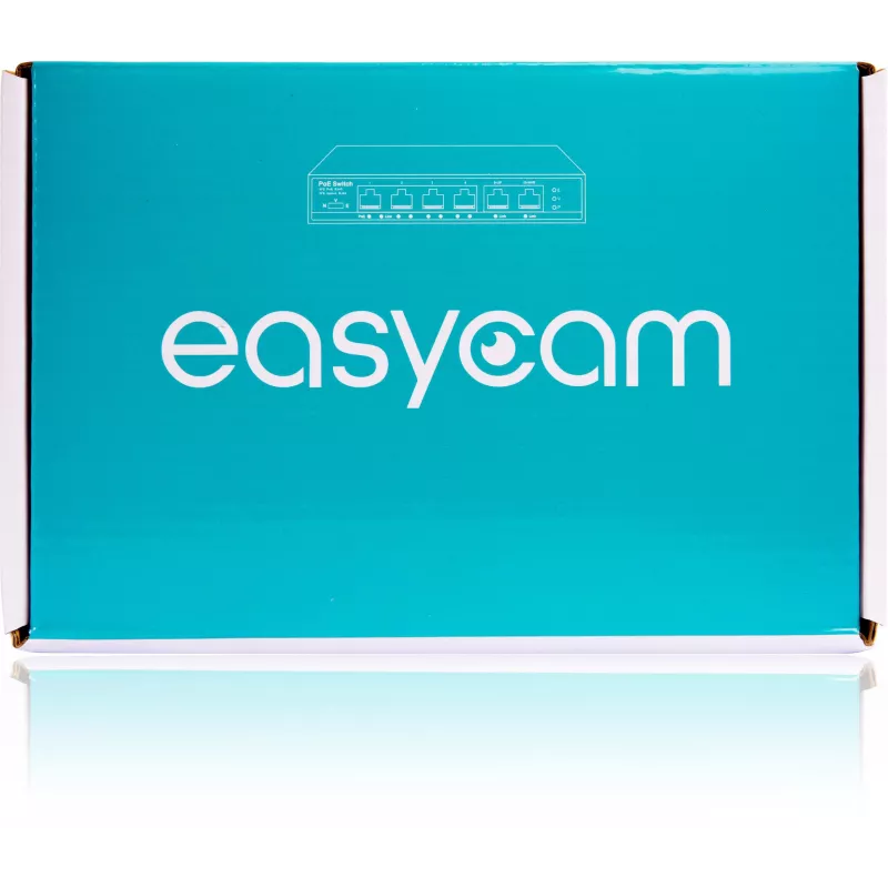 EasyCam EC-POE-SW42 6-Portowy przełącznik PoE (4 PoE + 2 uplink) 60W