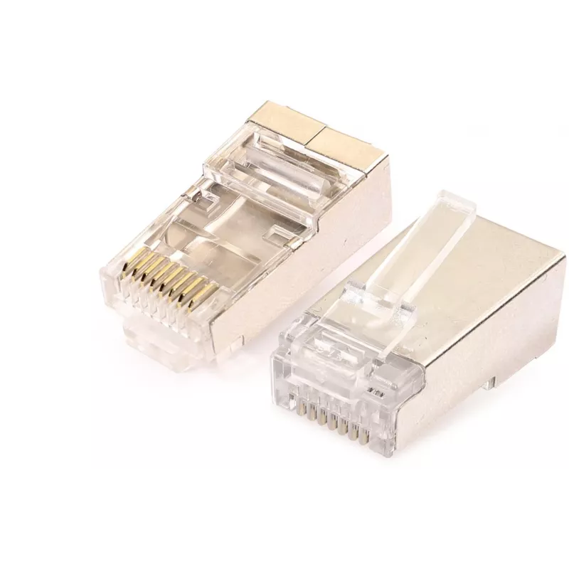 GETFORT RJ45 Cat.6 Shielded Connector 8P8C with Wire Guide (100 pcs)