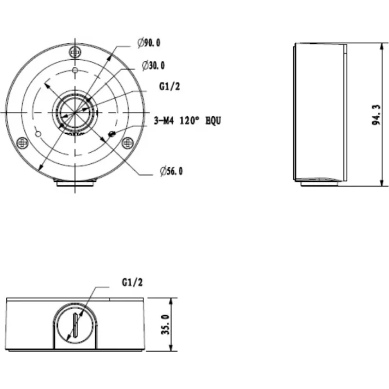 MITON MT-P134 Hermetyczna puszka przyłączeniowa IP55 100x100x50mm Jasnoszary