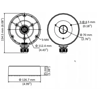 MITON MT-P1280-D8 Puszka przyłączeniowa IP65 120x80x80mm Jasnoszary ABS