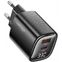 Voltage GaN Charger Mini 33W PD 3.0 QC 3.0 USB-A USB-C Digital Display Czarny