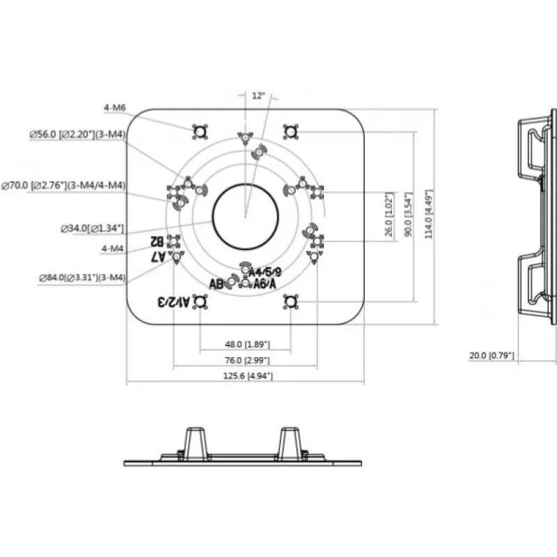 Płyta adaptera VESA MITON MT-P152 - Czarna, stal, nośność 40 kg