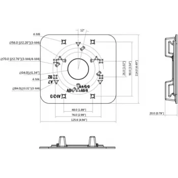 MITON VESA Adapter Plate MT-P152-B - 75x75/100x100 na 200x100/200x200, Czarny, 30kg