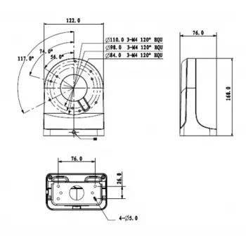 MITON MT-P203-B Puszka instalacyjna, natynkowa, ABS, szary, IP44, 80x80x40mm