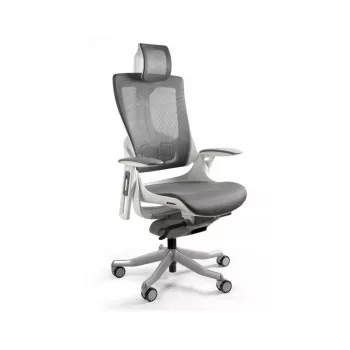 UNIQUE Wau 2 NW41 Ergonomiczne Krzesło Biurowe, Siatka Antracyt/Biała