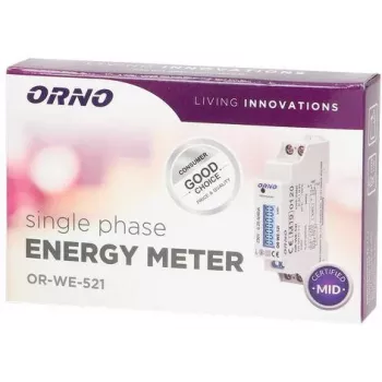 ORNO OR-WE-521 Jednofazowy Licznik Energii Elektrycznej 230V 40A DIN Szyna LCD Podświetlenie
