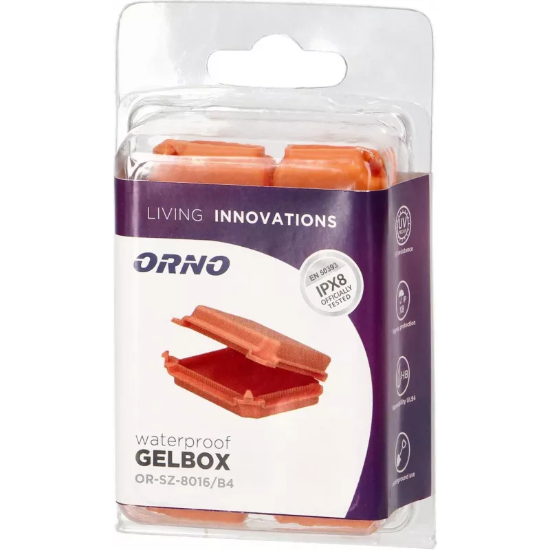ORNO Gel-Filled Protective Junction Box IPX8, Small, Blister Pack, 4 pcs OR-SZ-8016/B4