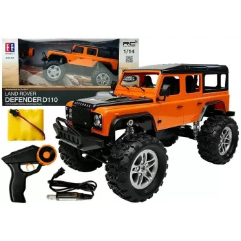 Zdalnie sterowany samochód Double E Land Rover Defender R/C Pomarańczowy 1:14