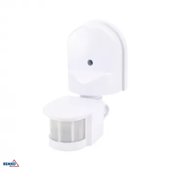 Czujnik ruchu PIR BEMKO 1200W 180° Biały