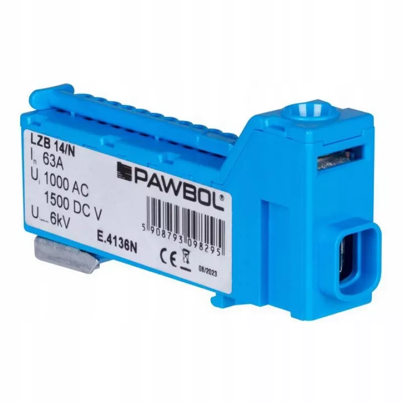 PAWBOL LZB E.4136N Bezśrubowa listwa zaciskowa niebieska 12-biegunowa 450V 24A