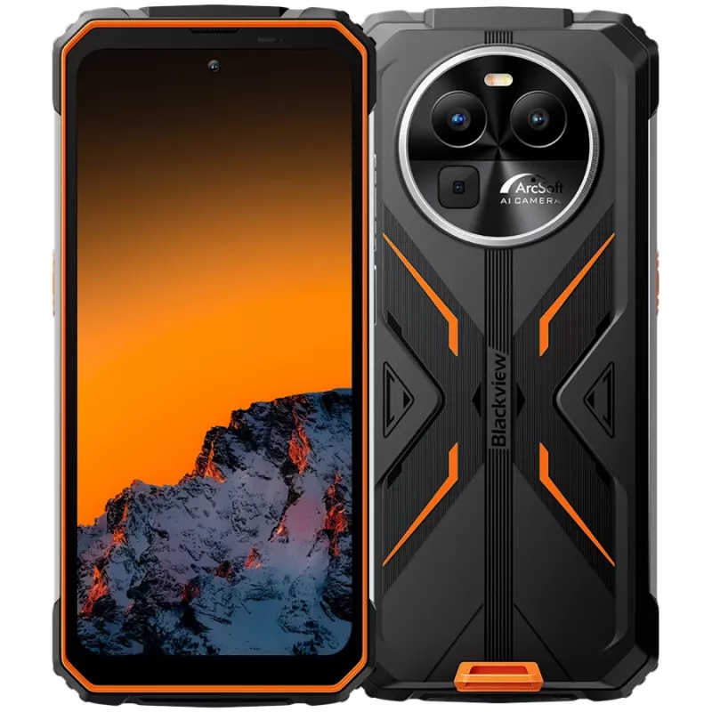 Blackview BV8100 Rugged Smartphone 6.5 inch FHD+ 120Hz, 8/256GB, 50MP+13MP+VGA, 8800mAh 45W, IP68/IP69K, MIL-STD-810H, Android 14, Pomarańczowy