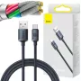 Baseus Crystal Shine USB-A do USB-C Kabel 1,2m 100W 6A QC 3.0 Pleciony Nylon Czarny