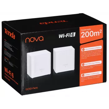 Tenda EX3 (2-Pack) Dual-Band Wi-Fi 6 Mesh System AX1500 White